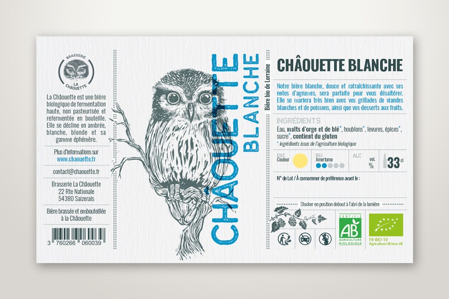Léa Candat _ Graphiste - Webdesigner _ Nancy - Maxéville - Lorraine - Projets _ Graphisme _ Étiquette bière _ Brasserie _ La châouette _ Lorraine